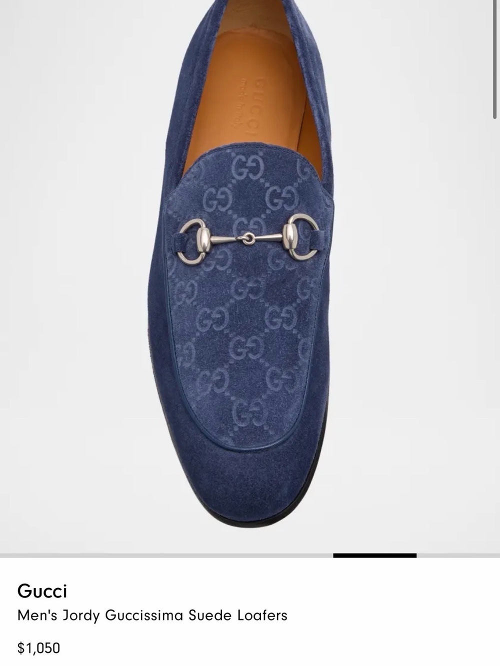 Gucci Blue Suede Guccissima Horsebit Loafers - Picture 7 of 7